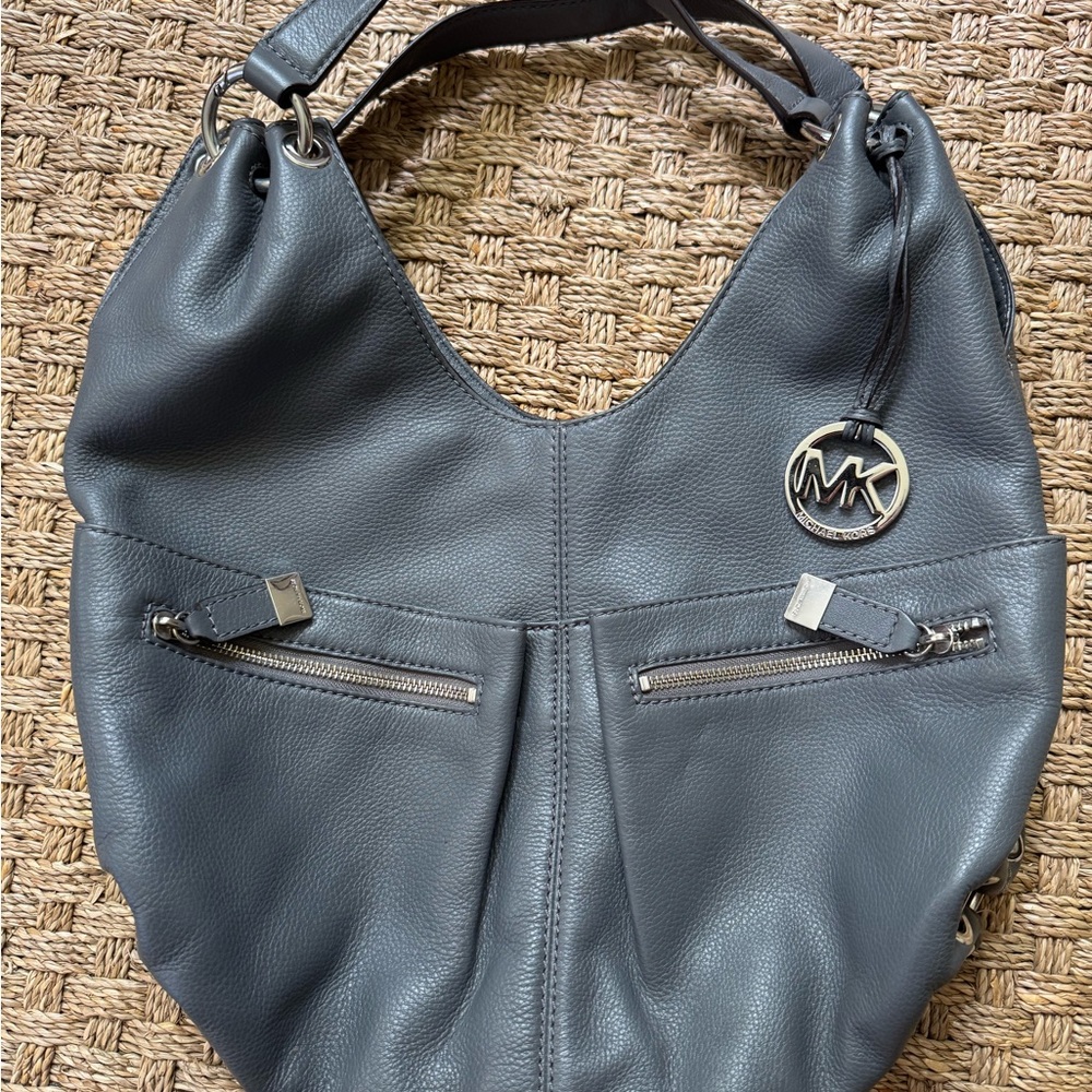 Michael Kors Gray Layton Hobo Bag with Slouchy Design